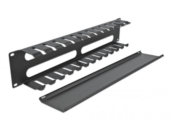Delock - Rackpanel för kabelhantering - svart - 2U - 19"