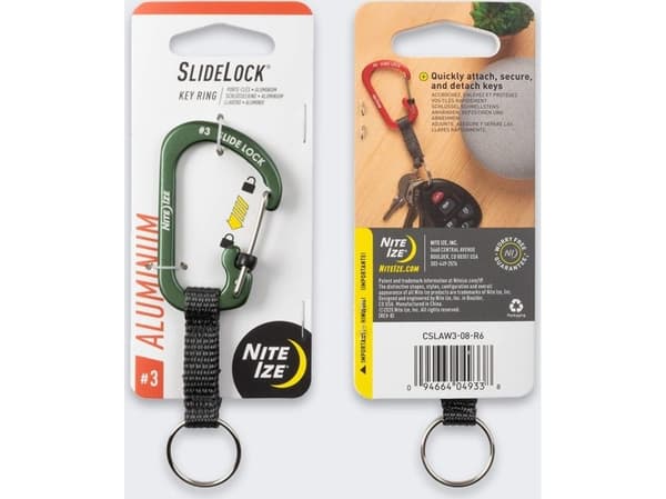 NiteIze Slidelock avainkarabiini oliivinvärinen