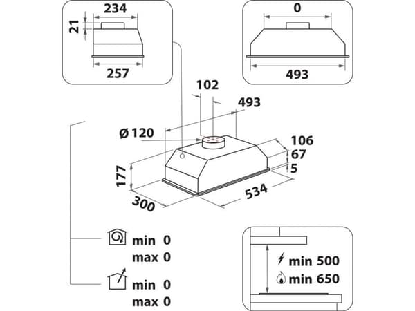 Whirlpool WCT 64 FLY X, 224 m³/h, Led, E, D, E, E, 54 dB
