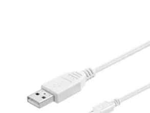 Goobay 1.8m USB 2.0 A/Micro-B, 1,8 m, USB A, Micro-USB B, USB 2.0, Hankjønn/hankjønn, Hvit