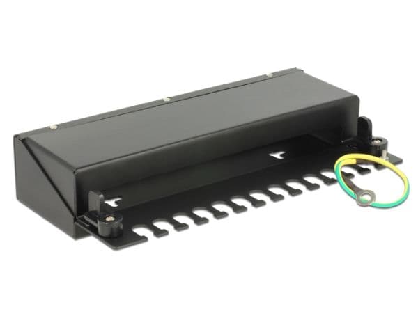 Delock Keystone Desktop Patch Panel - Koblingspanel - kullsort, RAL 9005 - 12 porter