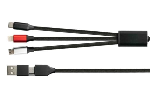 PYTHON 1,20 m USB 6-i-1 laddningskabel USB-A och USB-C till Micro B - Digital/Data - 1,2 m (PY-USB001S)