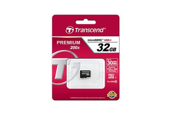 Transcend - Flashminnekort (microSDHC til SD-adapter inkludert) - 32 GB - Class 10 - microSDHC