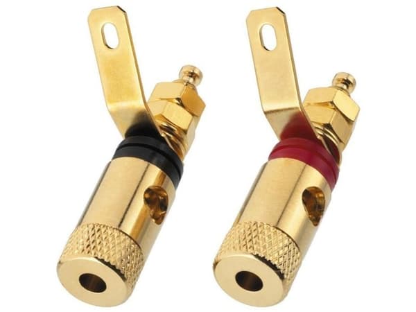 Monacor BP-260G, speaker terminals, Guld, Guld