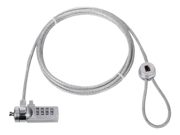 Nedis Notebook Lock - Säkerhetskabel - silver - 1.8 m