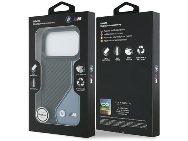BMW M Carbon Logo MagSafe Case for iPhone 17 Pro - Blue