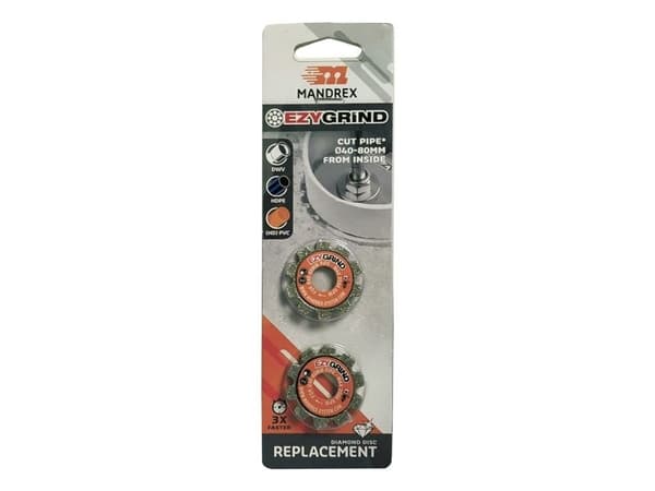 Mandrex EzyGrind skärskiva - för T/Mandrex Ezygrind rörkap Ø40-80 mm, 2-pack