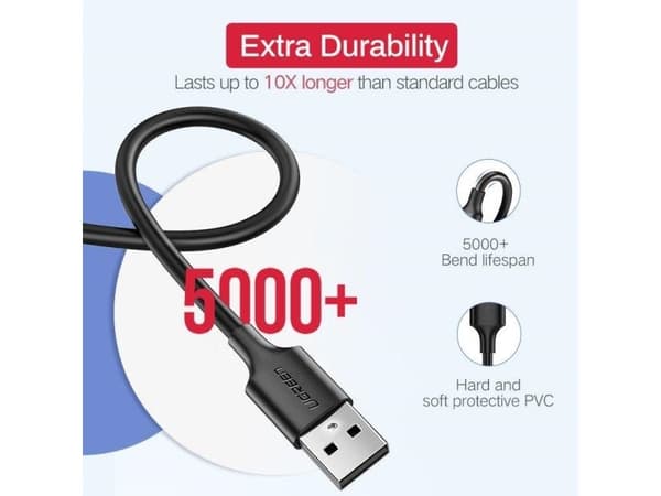 Kaapeli USB do Micro USB UGREEN QC 3.0 2.4A 0.5m (czarny)