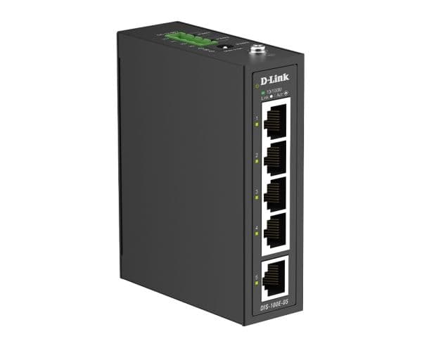 D-Link DIS-100E-05, Ohanterad, Fast Ethernet (10/100), DIN rail
