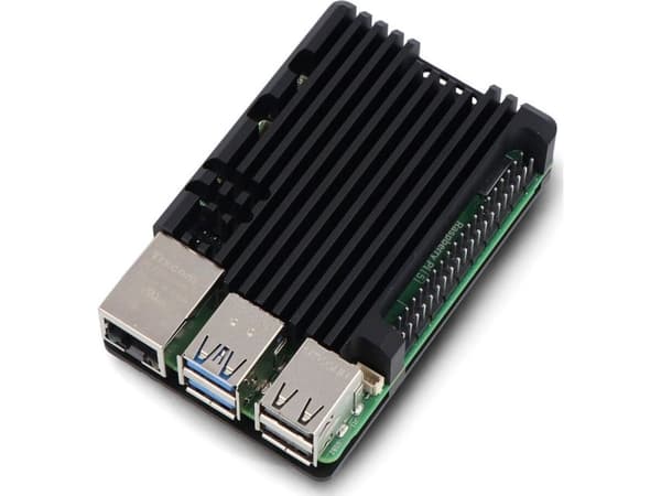 justPi dekaler, for Raspberry Pi 5 - aluminium - svart
