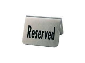 Bordsenskylt RESERVED rostfritt stål/svart text, 2 st/fp