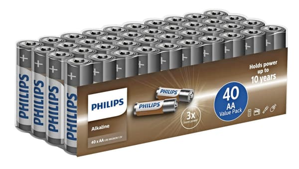 Philips AA alkaliparistot - 40 kpl