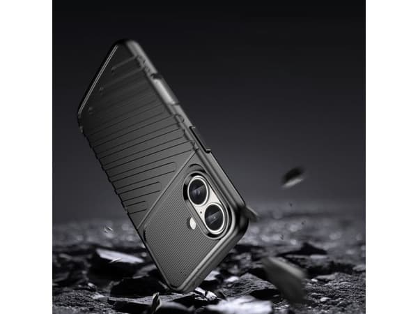 Thunder case för iPhone 16 Plus silikonfodral - svart