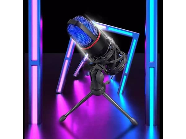 Wozinsky Studio Gaming USB Computer Microphone with RGB Stand - Black