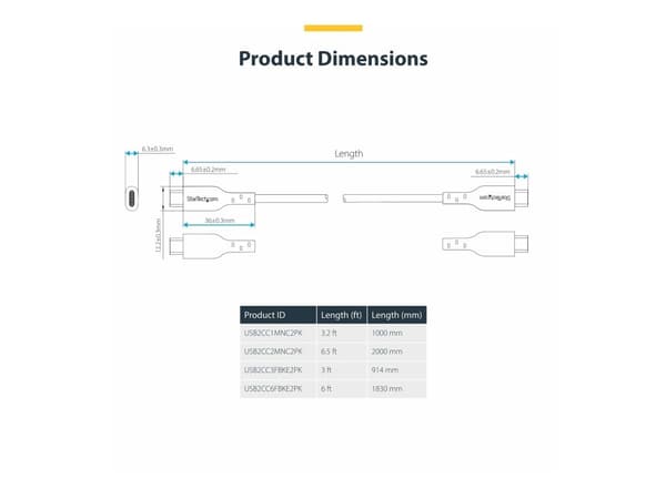 2m 6.6ft USB-C Charging Cable 60W PD