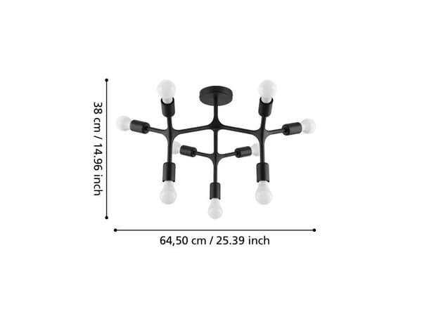 EGLO BOCADELLA 1 tak E27 9W sort