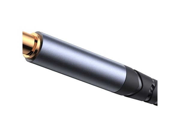 USB-kaapeli Joyroom Lightning til mini Jack 3,5 mm 1,2 m sort/grå (JYR874)