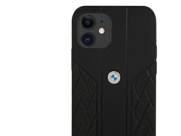 BMW lær Curve perforert deksel til iPhone 12 mini - svart