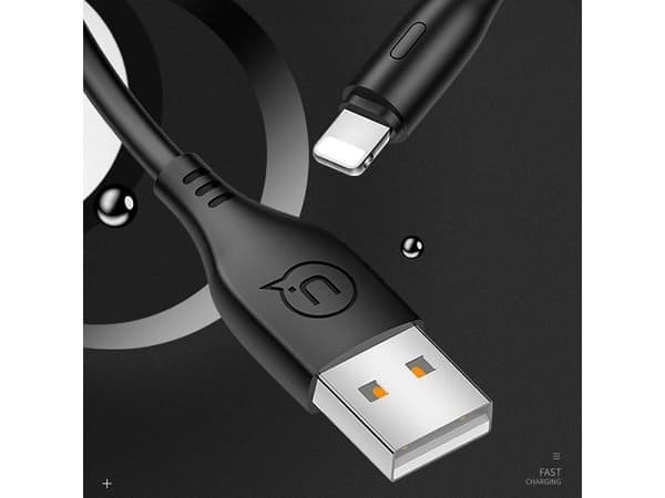 Usams USB-A - Lightning USB-kaapeli 1 m musta (SJ266USB01)