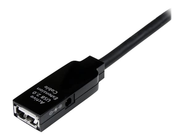 StarTech.com 25m USB 2.0 Active Extension Cable M/F - 25 metrin USB A uros - USB A naaras USB 2.0 Toistin / Extender Cable - Musta - 80ft (USB2AAEX...