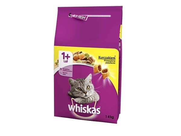 Whiskas torrfoder för vuxna katter med kyckling - 14 kg