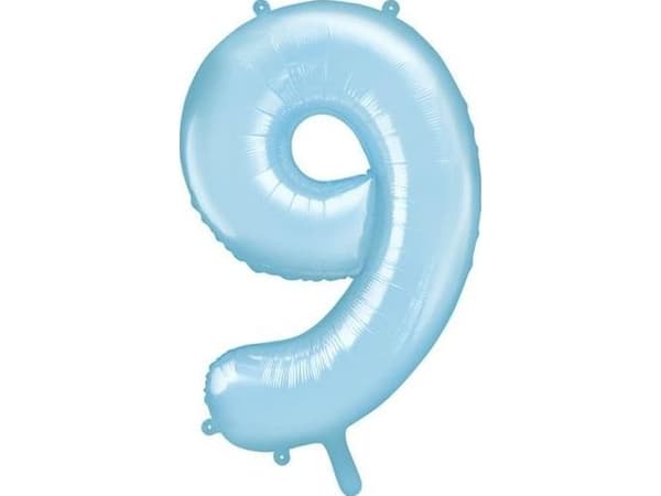 Lys blå tallballonger, 86 cm