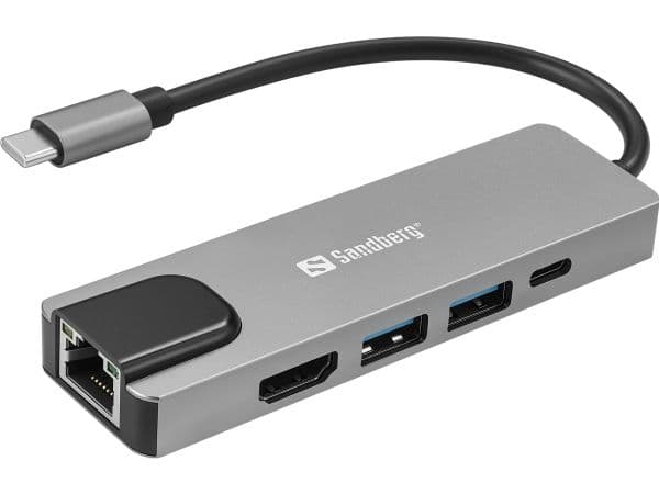 Sandberg - Dokkingstasjon - USB-C - HDMI - 1GbE