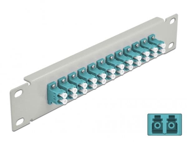 Delock - Koblingspanel - LC MM X 12 - grå - 1U - 10"