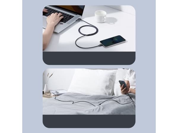 Baseus Crystal Shine, 2 m, Lightning, USB A, Hankjønn, Hankjønn, Sort