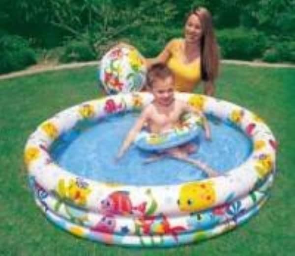 INTEX Pineapple Splash Pool Set Ring & Ball, 248L,132X28 Cm.
