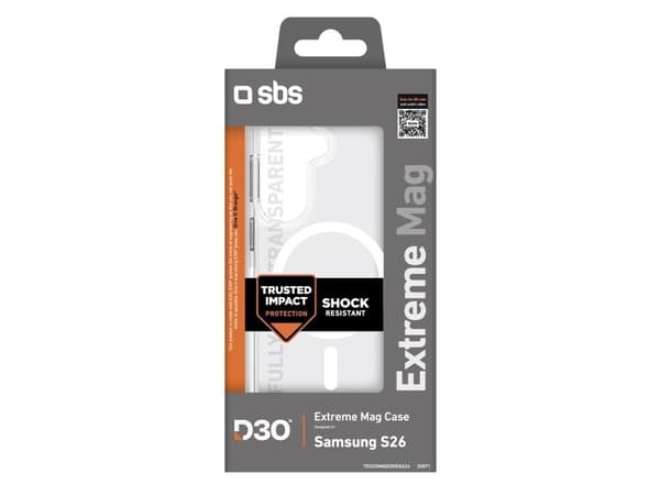 SBS Extreme D30 Case for Samsung Galaxy S26 Compatible with MagSafe - Transparent