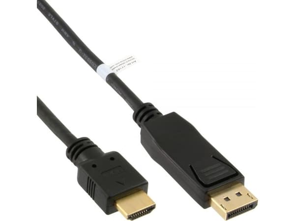 InLine 17184, 1,5 m, DisplayPort, HDMI, Hankjønn, Hankjønn, Gull