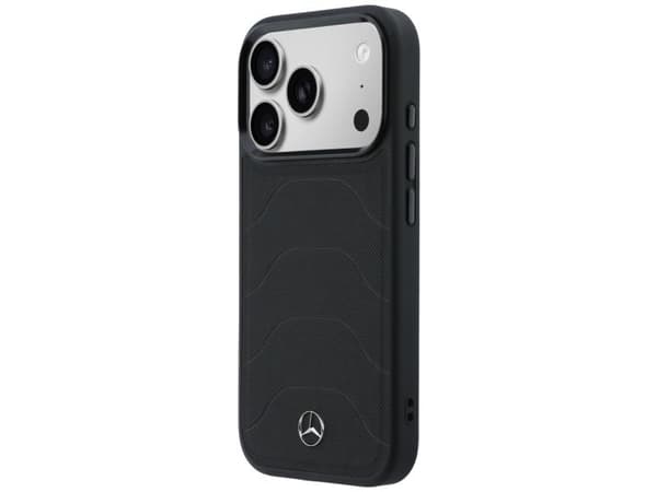 Mercedes Leather Mesh with Bow Line MagSafe Case for iPhone 17 Pro Max - Black