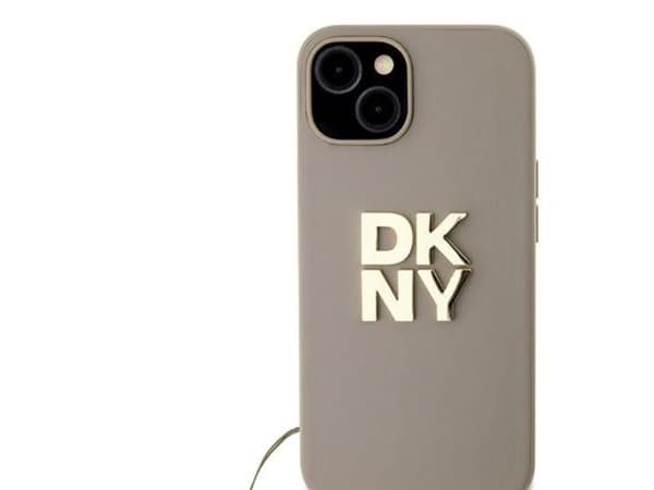 DKNY håndleddsrem deksel med logo til iPhone 15 / 14 / 13 - beige