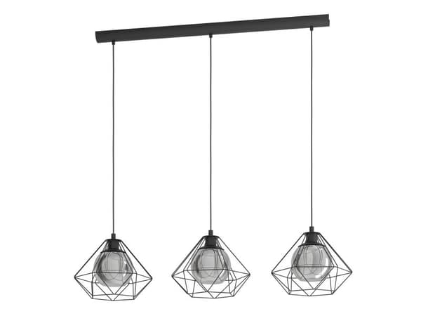 EGLO VERNHAM bordlampe 3L E27 sort/sort transparent