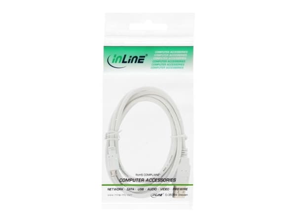 InLine 1m USB 2.0 A-microB m/m, 1 m, USB A, Micro-USB B, USB 2.0, Man/Femal, Vit