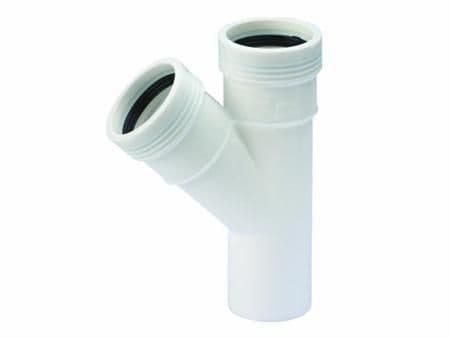 Wavin PP grenrör 45 grader Ø 32-32 mm vit
