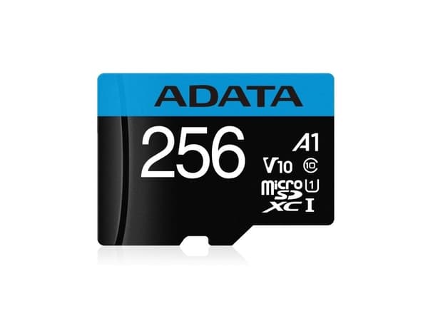 ADATA Premier - Flashminnekort (microSDXC til SD-adapter inkludert) - 256 GB - Video Class V10 / UHS-I U1 / Class10 - microSDXC UHS-I