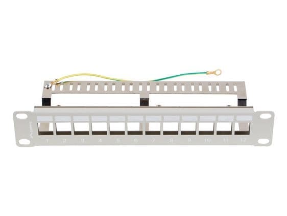 Lanberg - Patch-panel - rackmontering - RAL 7035, grå - 1U - 10"