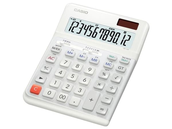 Casio - Skrivbordskalkylator - 12 siffror - batteri