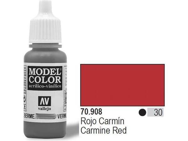 Vallejo 70.908, 17 ml, Röd, Matt, Flaska