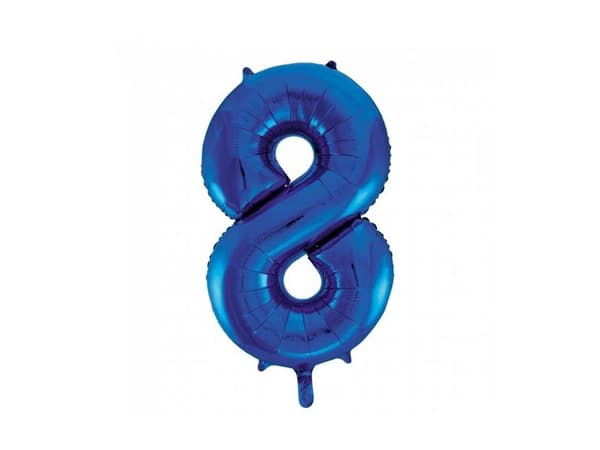 Folie tal ballon 8 blå, 86 cm