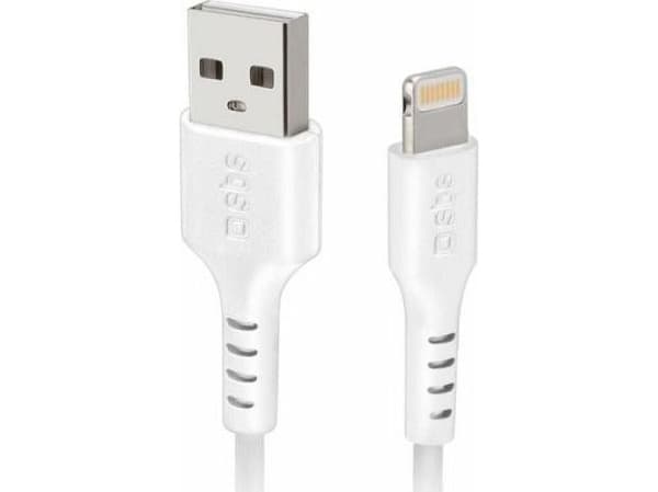 SBS TECABLEUSBIP5289W, 2 m, Lightning, USB A, Uros, Uros, Valkoinen