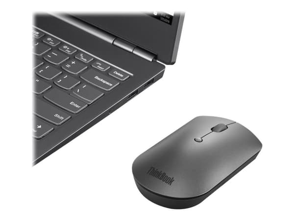 Lenovo ThinkBook, Molempikätinen, Optinen, Bluetooth, 2400 DPI, Harmaa