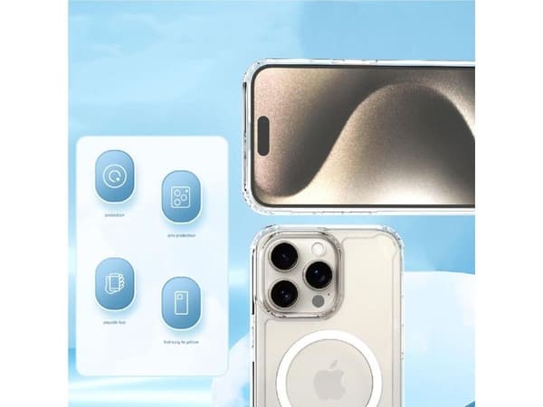 Hurtel Clear Corner Case MagSafe för iPhone 16 Pro Max - Klar