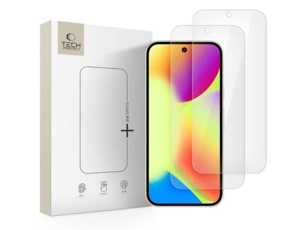 Tech-Protect Glass Fit+ härdat glas (2-pack) för Google Pixel 9 / 9 Pro / 10 / 10 Pro - transparent