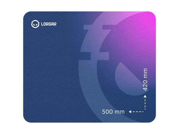 Lorgar Main 135, Blå, Lilla, Bilde, Gummi, Antiskliunderlag, Musematte til gaming
