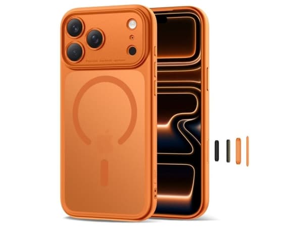 Tech-Protect Magpeak MagSafe CC-etui til iPhone 17 Pro - oransje