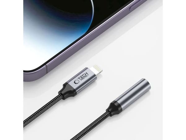Tech-Protect UltraBoost adapter Lightning / 3,5 mm mini-jack - svart