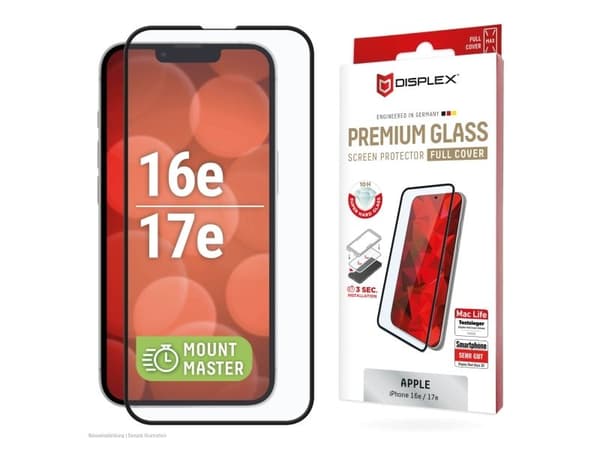 DISPLEX Premium Glass MountMaster til Apple iPhone 16e / 17e (02283)